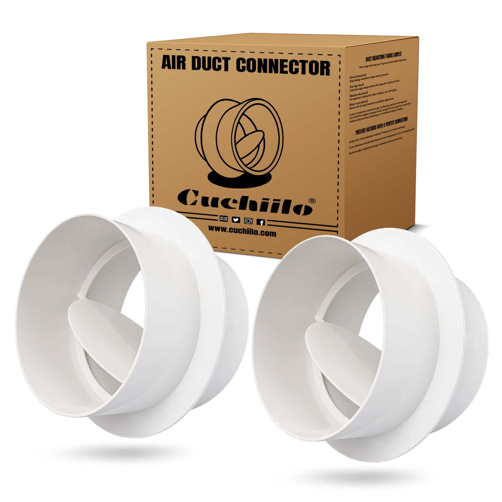 6 Inch Backdraft Damper, 1 Way Air Flow Stopper ABS Duct Connector Acc ...